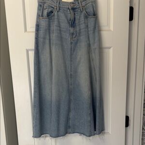 Mother worn twice the full swing fray denim skirt